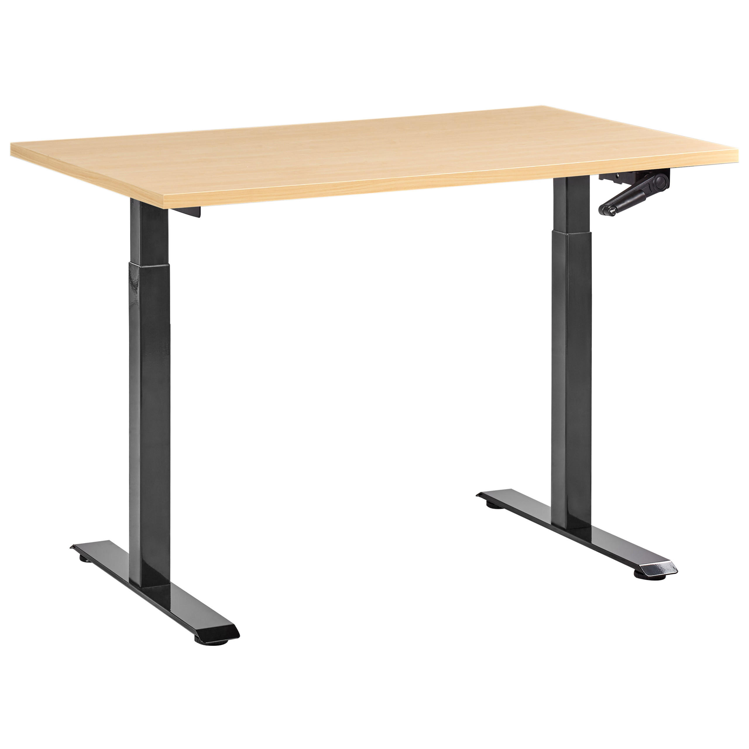 Beliani Schreibtisch Hellbraun, Braun, Schwarz 120x74x72 cm