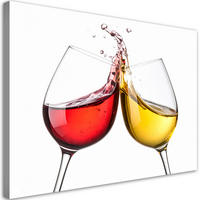 LEINWANDBILD Weißer und roter Wein 120x80cm - Multicolor, Textil (120/80cm) - Feeby