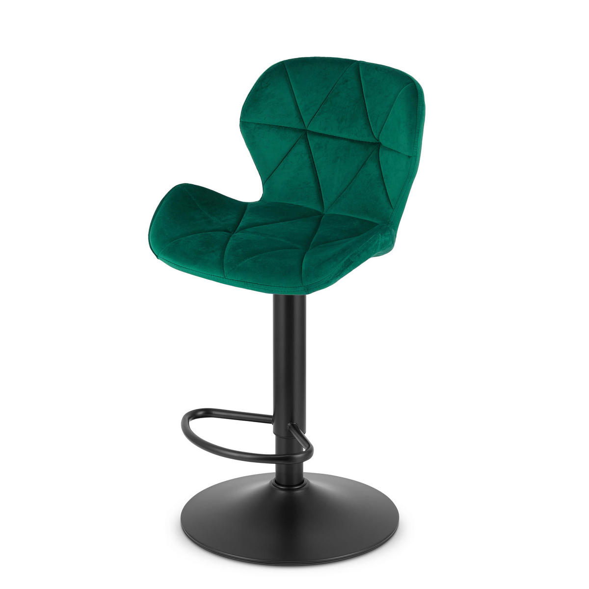 BARHOCKER 2-er Set WEST grüner Sitz, schwarze Basis - Schwarz/Grün, Textil (46/111/48.5cm) - Valora