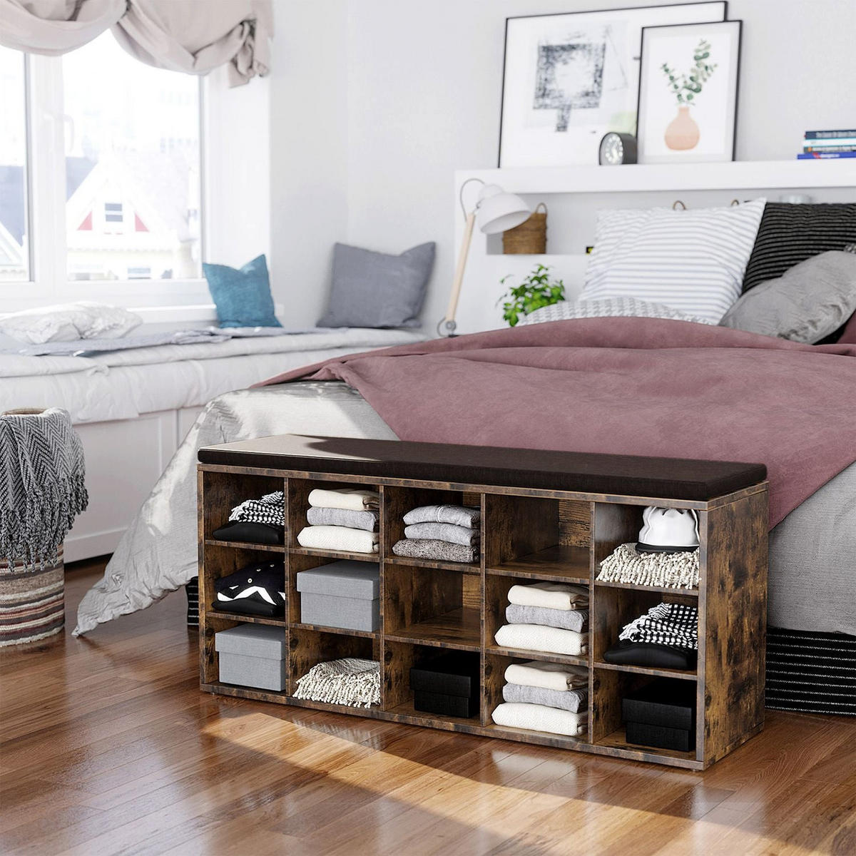 SCHUHREGAL BANGUI - Braun, Holzwerkstoff (105/48/30cm) - Hansiro