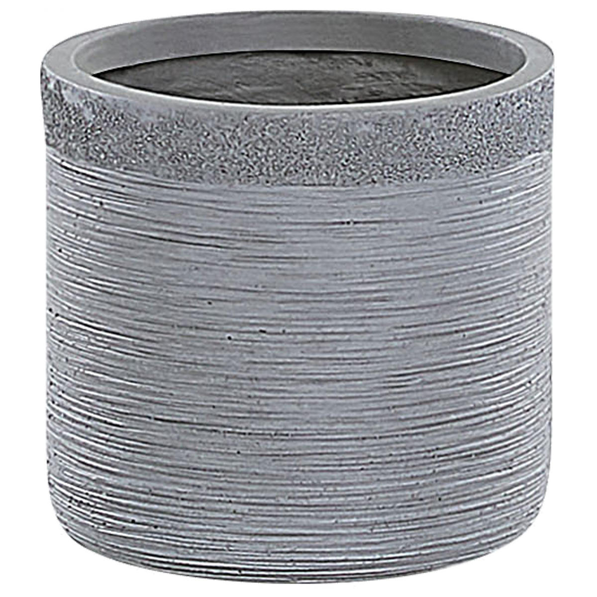 BLUMENTOPF grau rund 26/26/25 cm Samos - Grau, Naturmaterialien (25cm) - Beliani