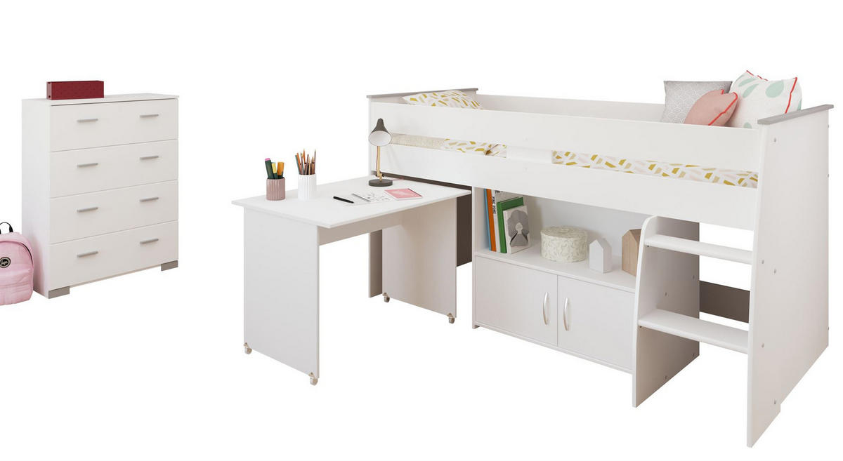 KINDERZIMMER SET Parisot Reverse 2-tlg. Holzdekor Weiß - Weiß, Kunststoff (100/1/200cm) - 58aufmkessel