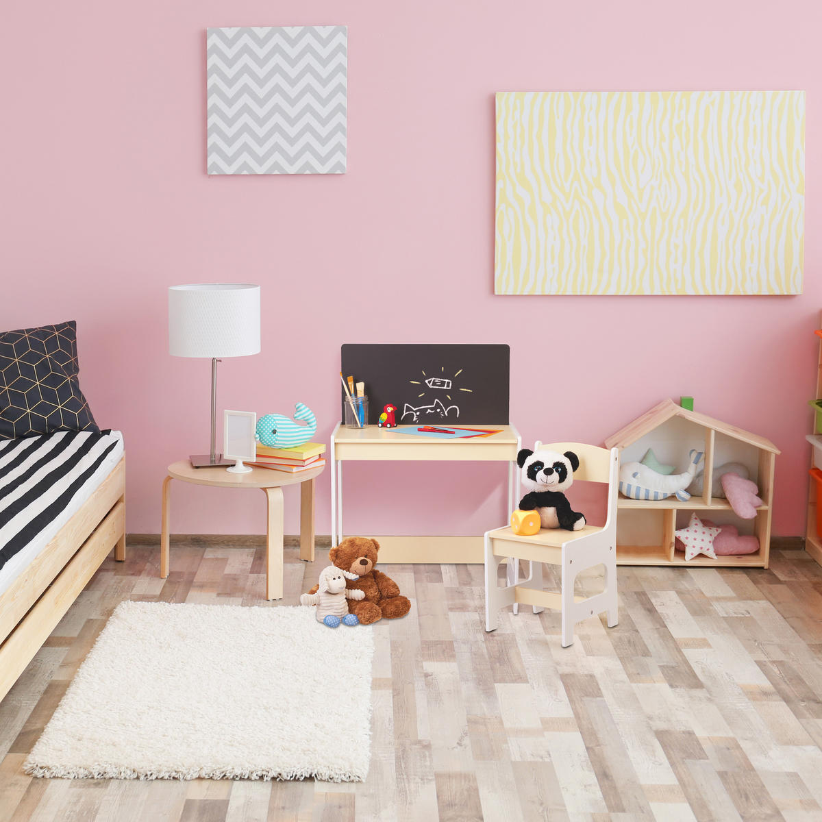 2TLG.KINDERSITZGRUPPE - Multicolor, Holzwerkstoff (62/88/42cm) - Relaxdays