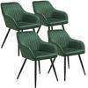 ESSZIMMERSTUHL 4er Set Marilyn 58 x 62 x 82 cm dunkelgrün/schwarz - Dunkelgrün/Schwarz, Metall (58/82/62cm) - tectake