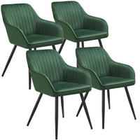 ESSZIMMERSTUHL 4er Set Marilyn 58 x 62 x 82 cm dunkelgrün/schwarz - Dunkelgrün/Schwarz, Metall (58/82/62cm) - tectake