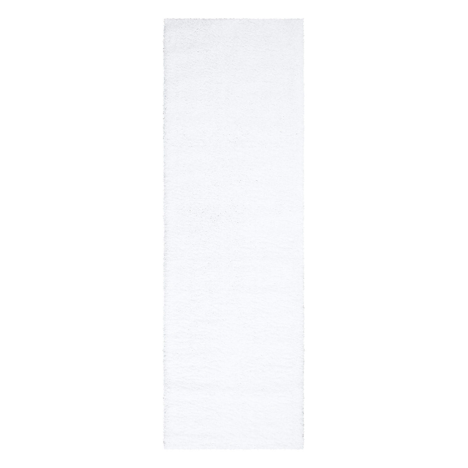 HOCHFLOR-TEPPICH City Shaggy 500 Weiss 80x300 cm - Weiß, Textil (80/300cm) - carpet city