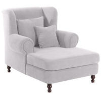 SESSEL XXL Karley Bezug Veloursstoff Buche nussbaum dunkel / silber - Grau, Kunststoff (149/103/103cm) - 58aufmkessel