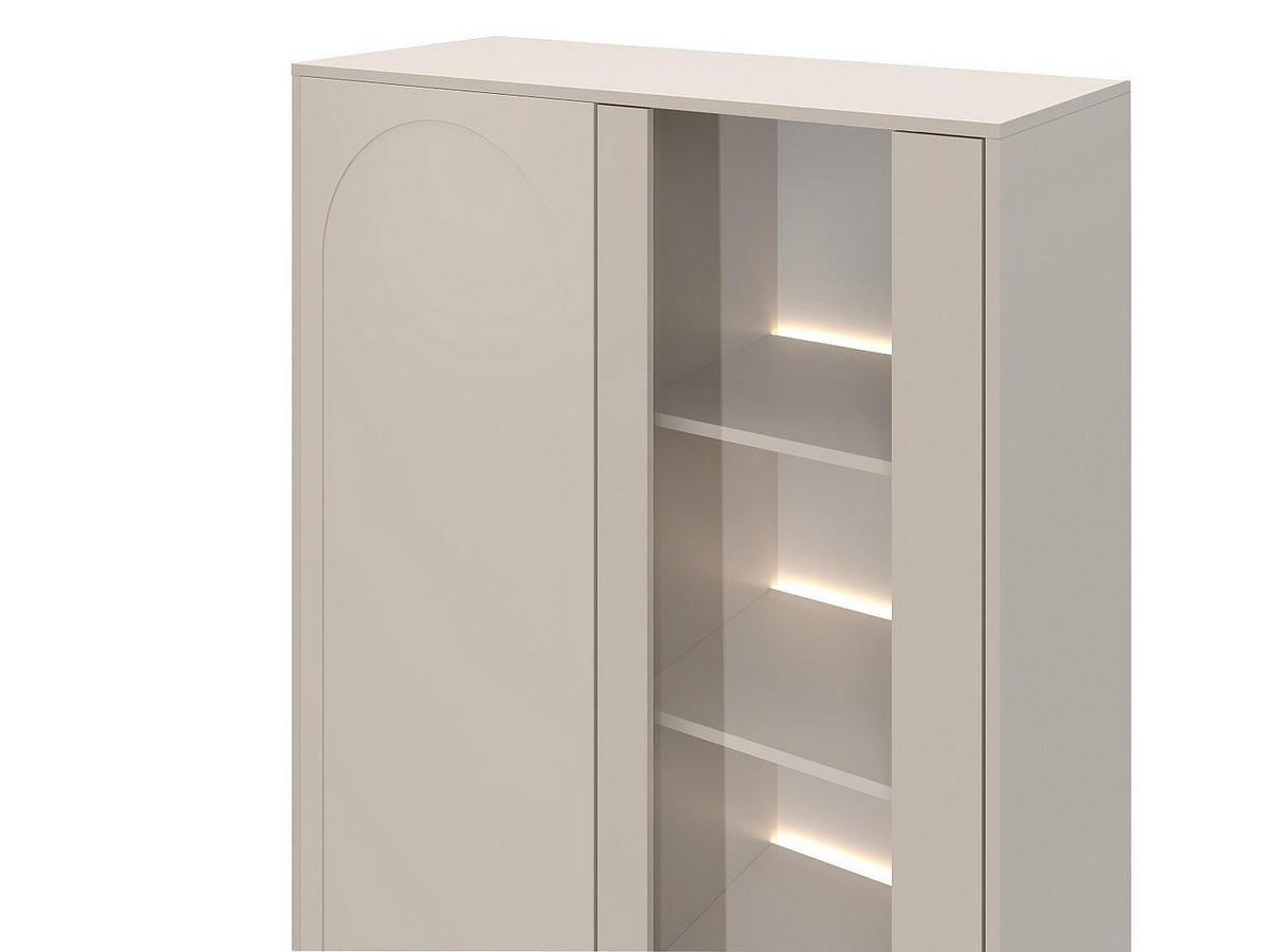 VITRINENSCHRANK - 100 x 44.8 - glas - beige Nalyra - Beige, Glas/Holz (100/189.9/44.8cm) - Vente-Unique