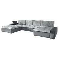 WOHNLANDSCHAFT Caro Premium - Silberfarben/Grau, Holz/Textil (394/80/213cm) - MIRJAN24