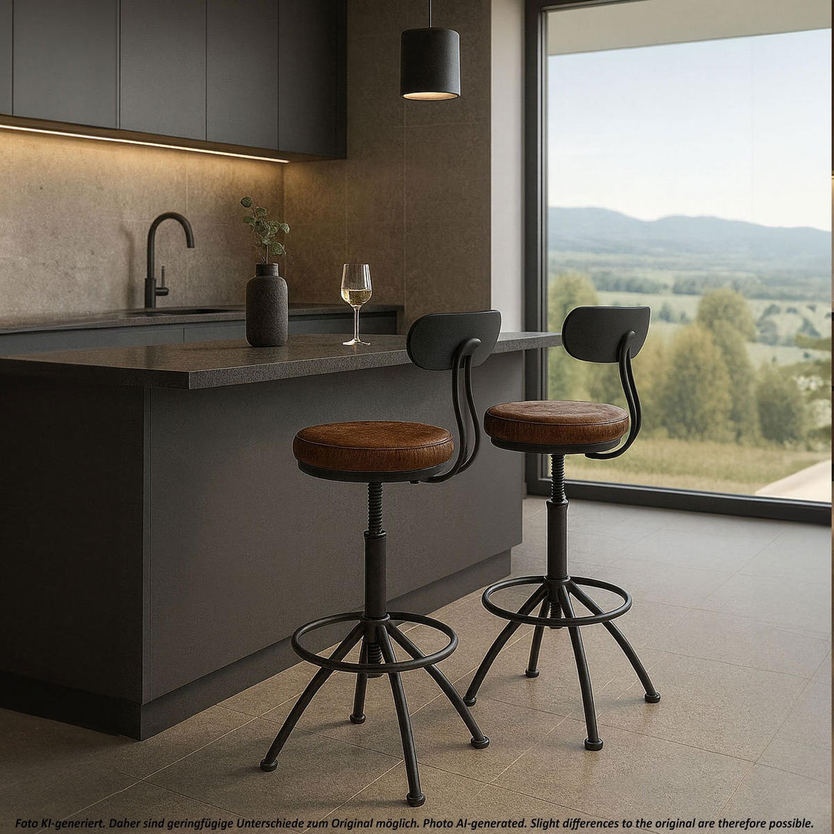 BARSKI STOL Brown - rjava, tekstil (45/101/45cm) - MCW