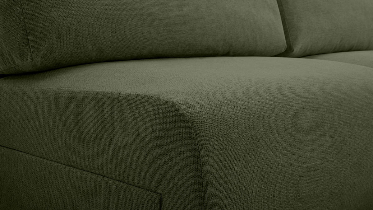 ECKSOFA mit Schlaffunktion Greste, Dunkelgrün - Dunkelgrün, Textil (150/223cm) - Meblito