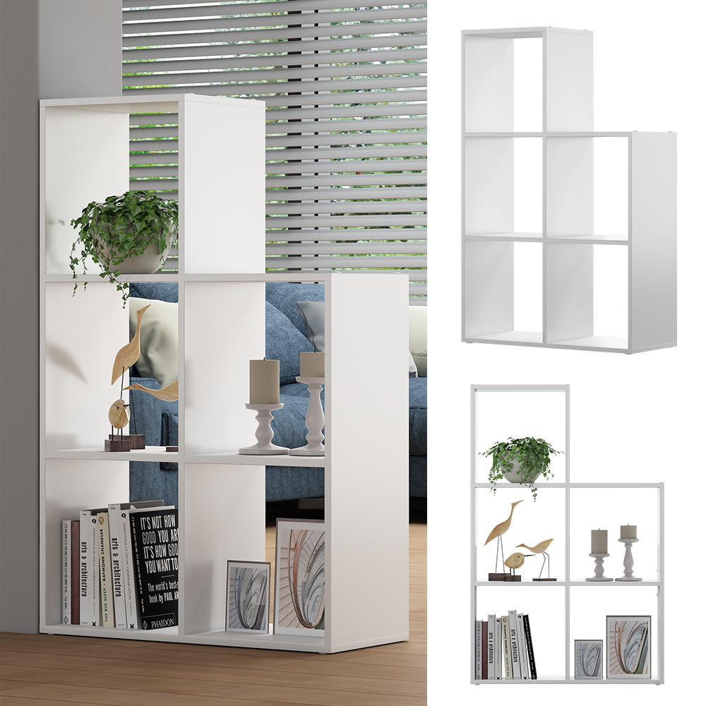 TREPPENREGAL Aramis Weiß 73 x 108 cm 5 Fächer - Weiß, Holzwerkstoff (73/108/29cm) - Vicco