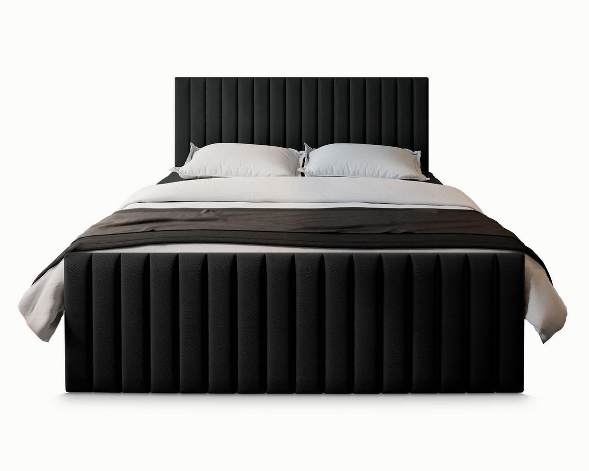 POSTEL BOXSPRING ARION 180x200 cm, s matrací a úložným prostorem, černá - černá, kompozitní dřevo/textil (180/200cm) - MASSENO