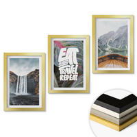 WANDBILDER 3er Set - 20x30 cm Goldrahmen - Wasserfall Berge Natur Boot - Goldfarben, Kunststoff (20/30cm) - ArtPrintCave