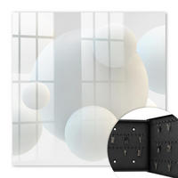 SCHLÜSSELBOX Schwarz 30x30 cm- Türöffnung nach rechts - Zarte Kugeln - Weiß, Metall (30/30/5cm) - TULUP