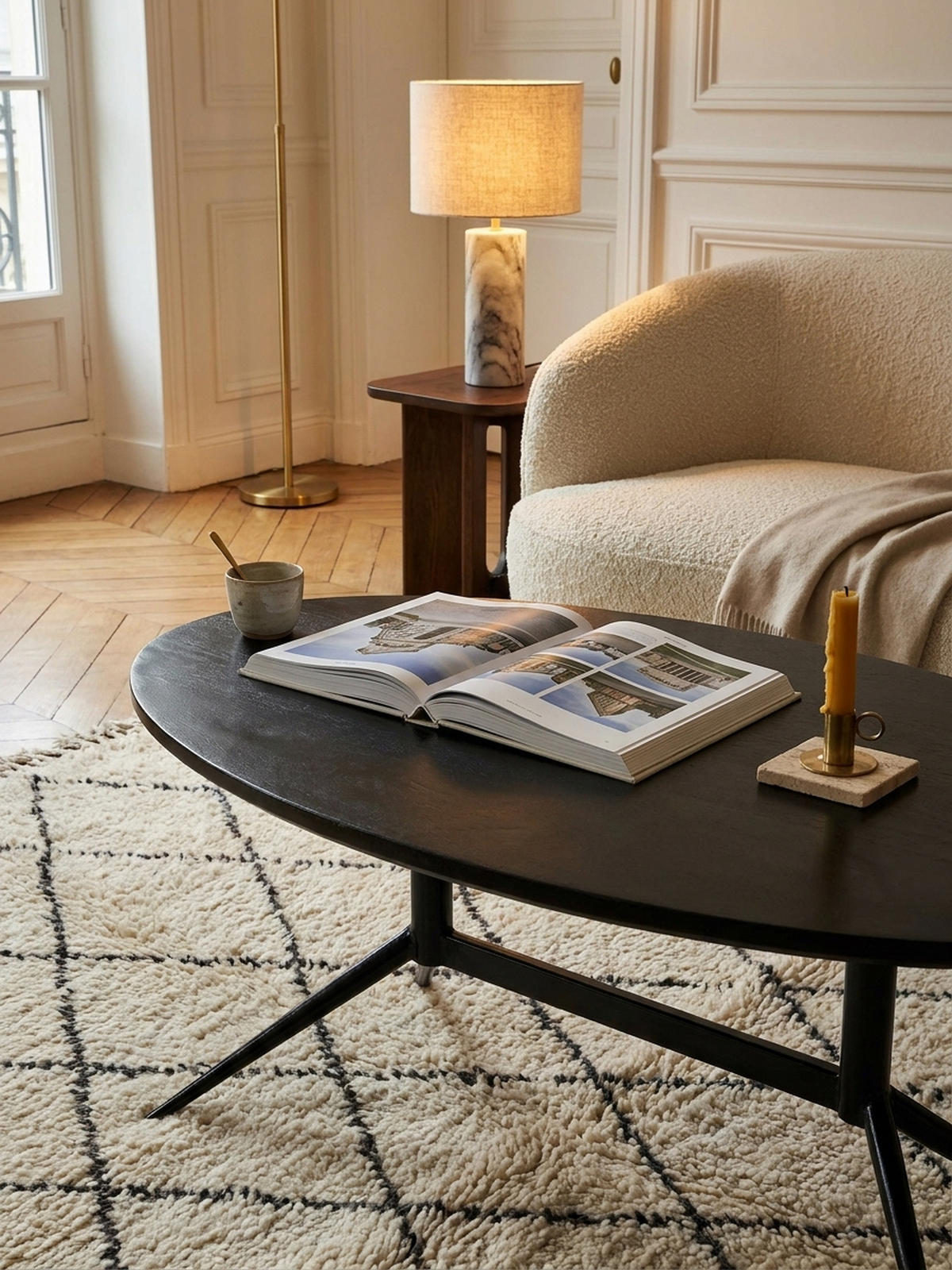 COUCHTISCH Oval in Schwarz aus Mango Massivholz und Metall, 90x50x35 cm mit natürlicher Holzmaserung - Schwarz, Holz/Metall (50/90/35cm) - KADIMA DESIGN