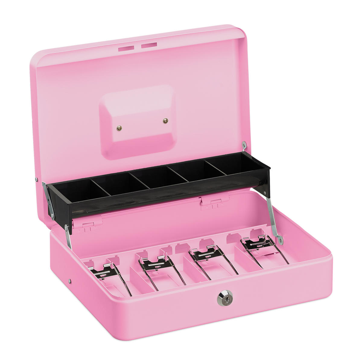 CASETA Roz cu încuietoare - roz, material plastic/metal (30.5/8.5/24.5cm) - Relaxdays