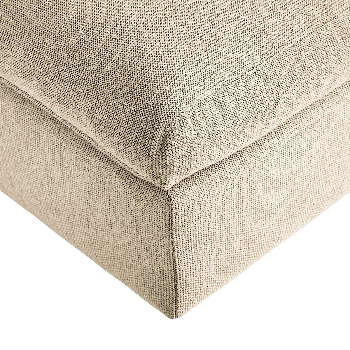 POLSTERHOCKER - Creme/Schwarz, Kunststoff/Textil (131/44/61cm) - home24