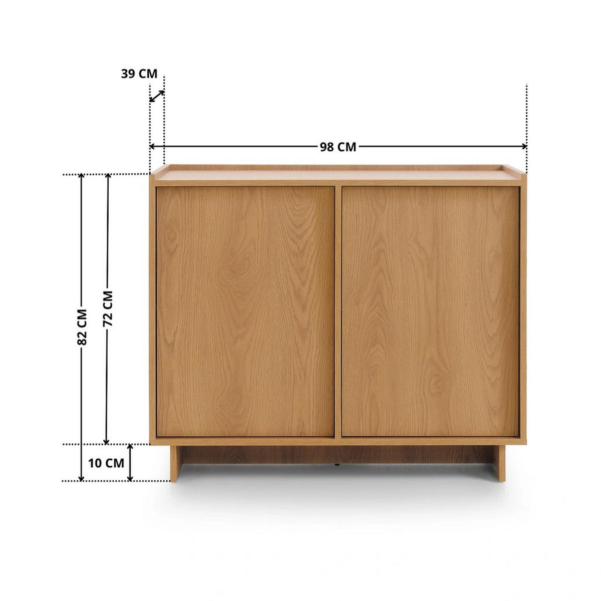 SIDEBOARD SUNA 98 cm (Karamell Eiche, Push to Open) - Eichefarben, Holz/Holzwerkstoff (98/82/39cm) - Ravio