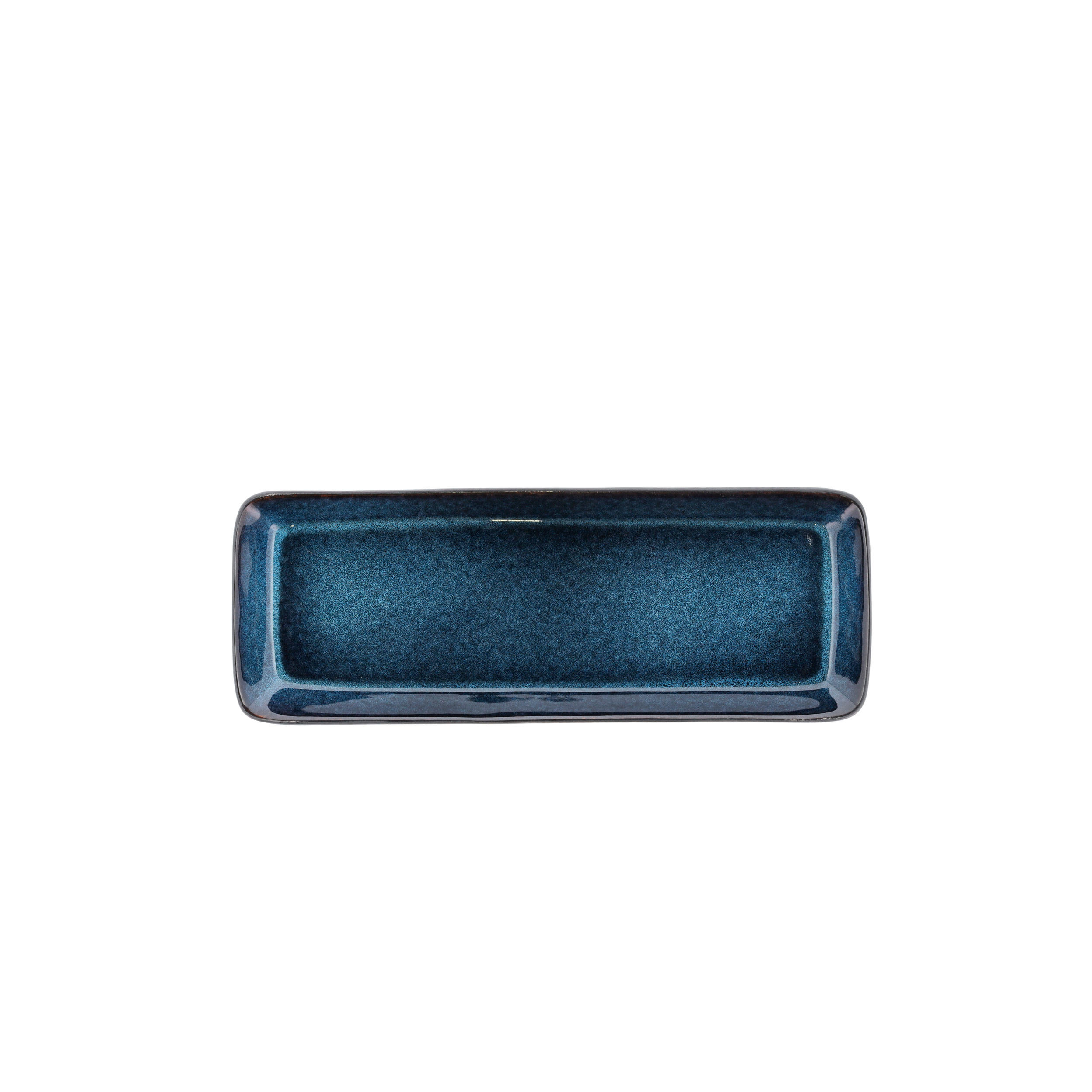 SERVIERPLATTE rechteckig 38 x 14 cm Schwarz/Dunkelblau - Schwarz, Keramik (14.3/3/39cm) - Bitz