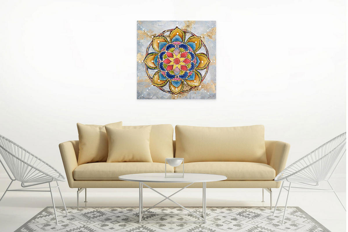 ACRYLBILD HANDGEMALT 80/80 cm - Multicolor, Holz/Textil (80/80cm) - KUNSTLOFT