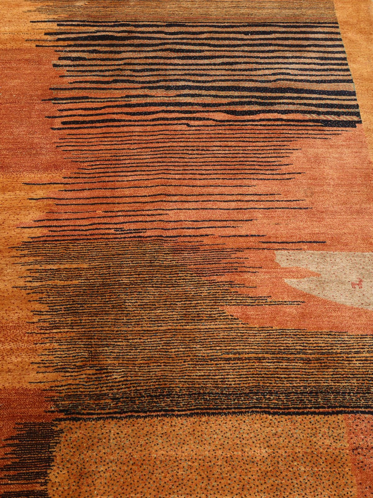 GABBEH-TEPPICH handgeknüpft Rizbaf Orange 583/416 cm Schurwolle - Orange, Textil (416/583cm) - Looma