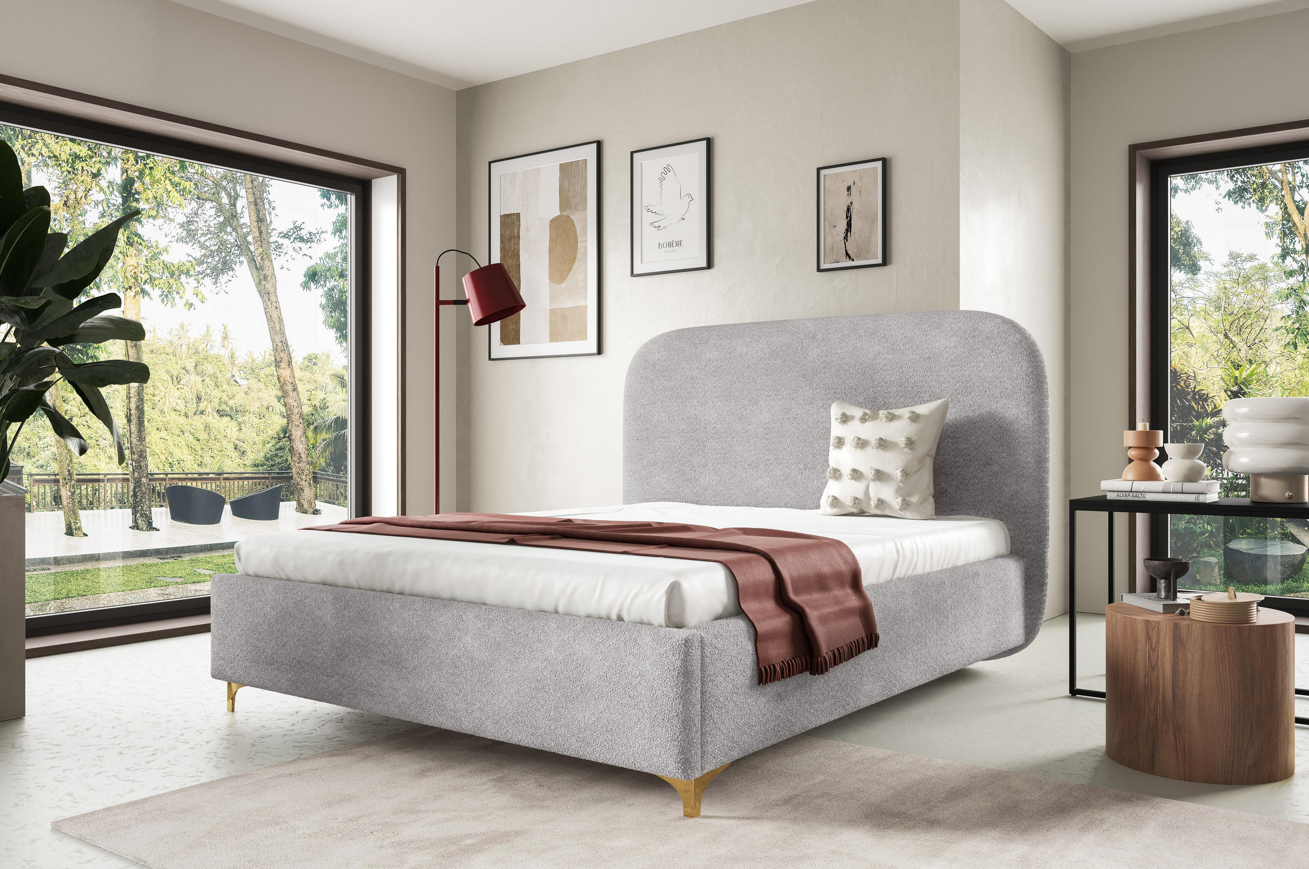 Furnistar Polsterbett Hellgrau 140x200 cm