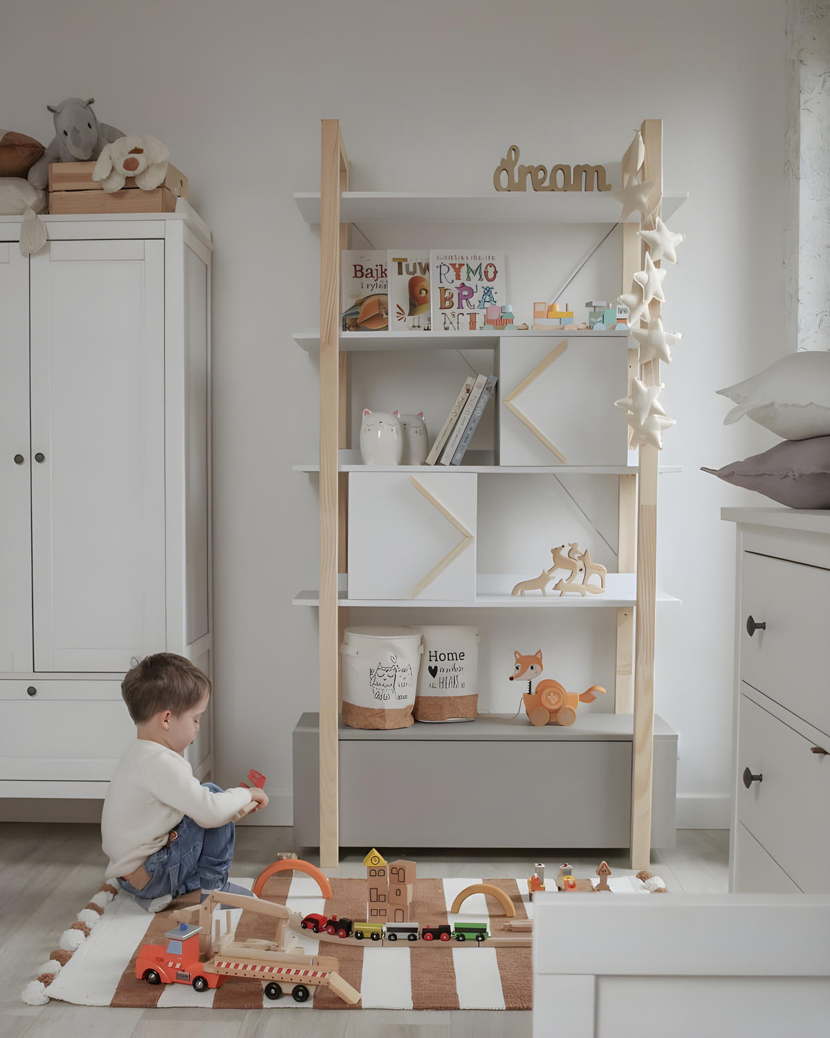 KINDERREGAL Pinette Weiß - Weiß, Holzwerkstoff (100/190/44cm) - RAUMHIRSCH FURNITURE