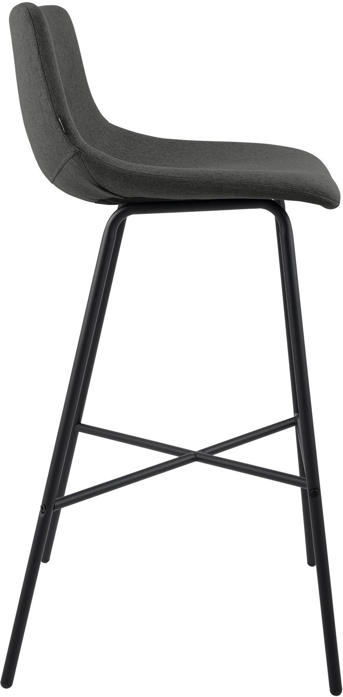 BARHOCKER Gekel Stoff Dunkelgrau - Dunkelgrau, Textil (44/98/49cm) - DELUKE