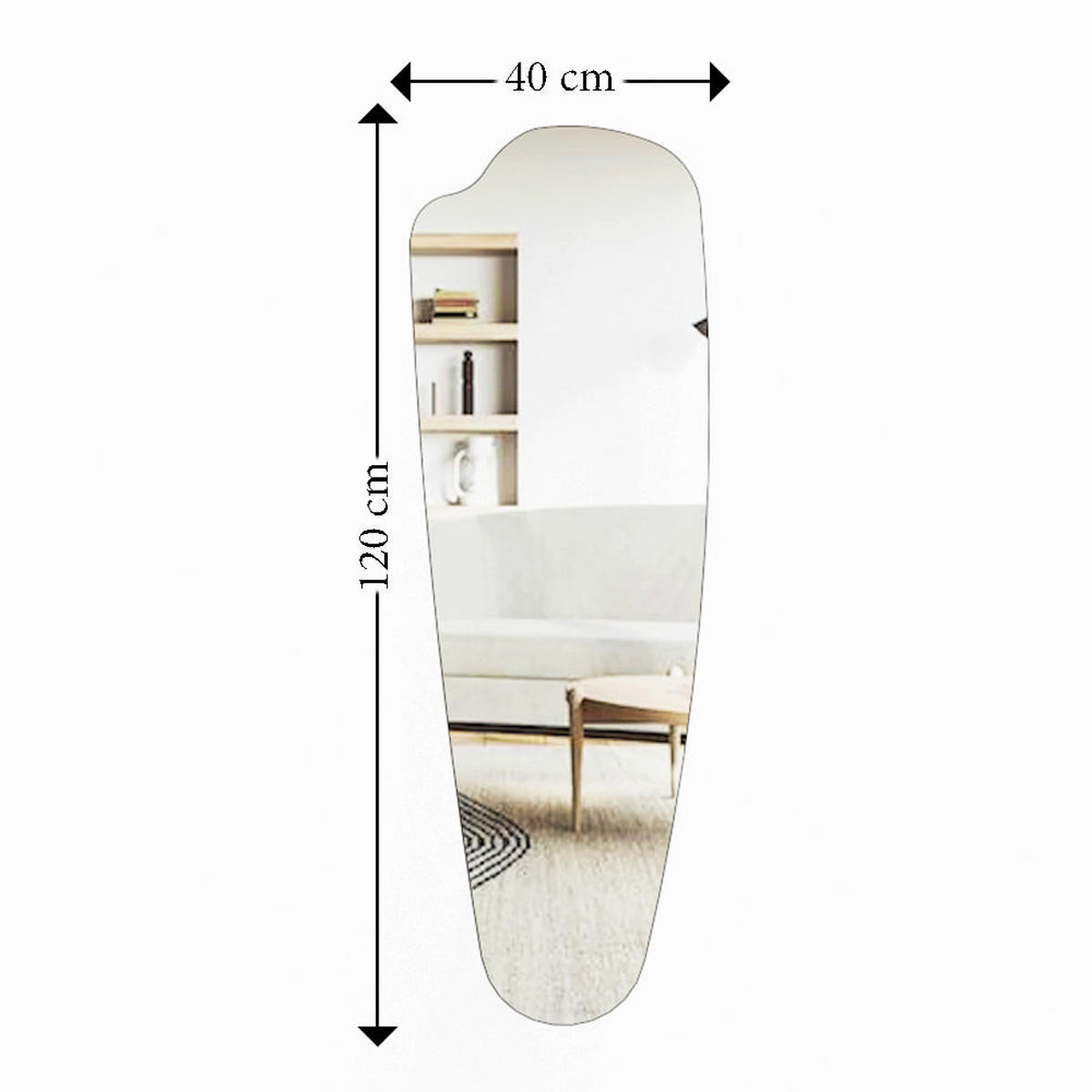 WANDSPIEGEL Ganzkörperspiegel Reos 40x120 - Weiß, Holzwerkstoff (40/120/2.2cm) - moebel17