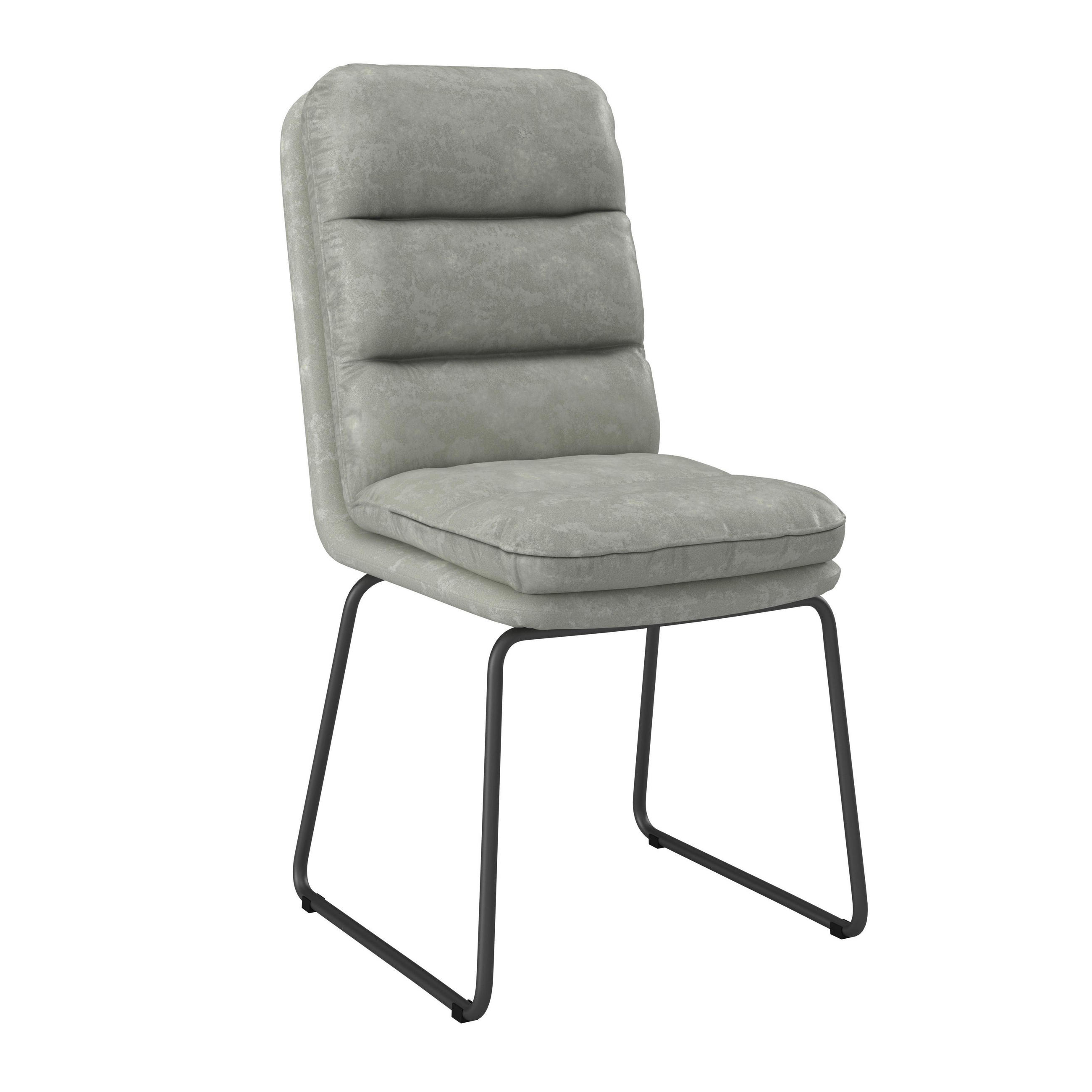 STUHL Kona Hellgrau Webstoff Gepolstert - Hellgrau, Holz (51/90/62cm) - Bessagi Home