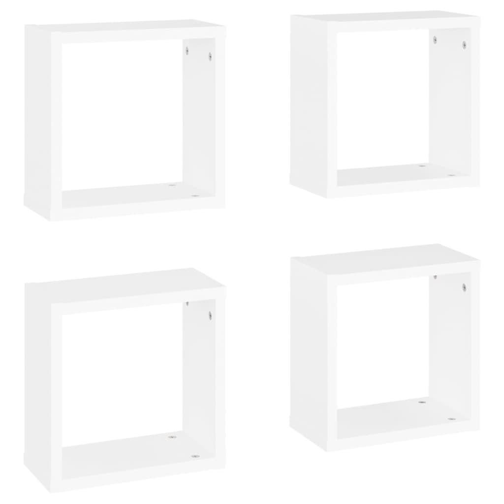 vidaXL Wandregalset Weiß 30x30x15 cm