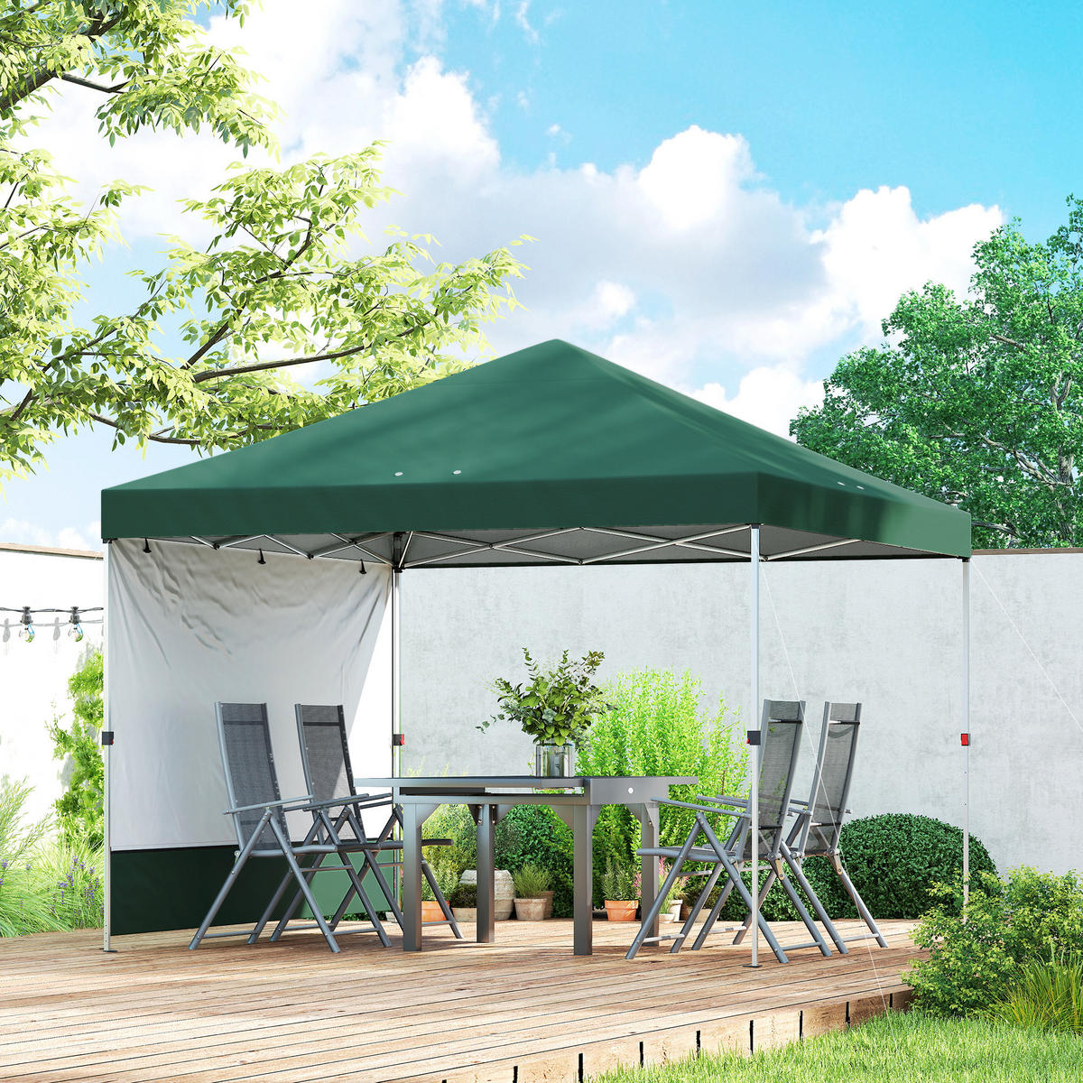 POP-UP-FALTZELT, 3×3m, grün - Dunkelgrün, Textil (293/270/293cm) - Vallsero
