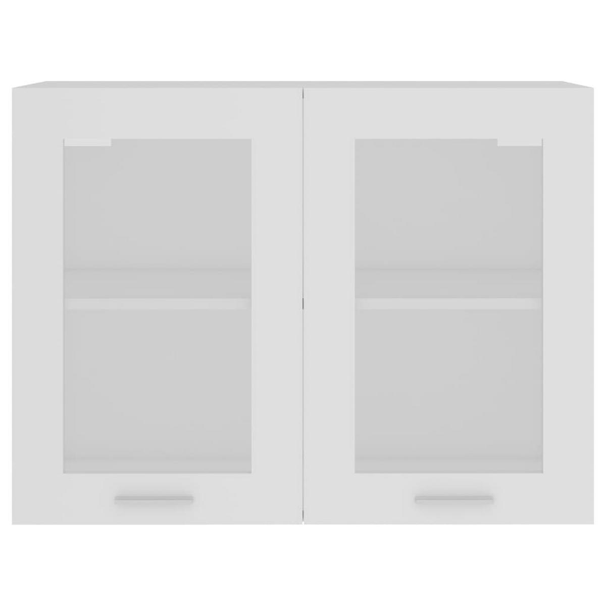 KÜCHENOBERSCHRANK Lyon mit 2 Glas Türen 80/31/60 cm aus Holzwerkstoff Weiß - Weiß, Holz (80/60/31cm) - vidaXL