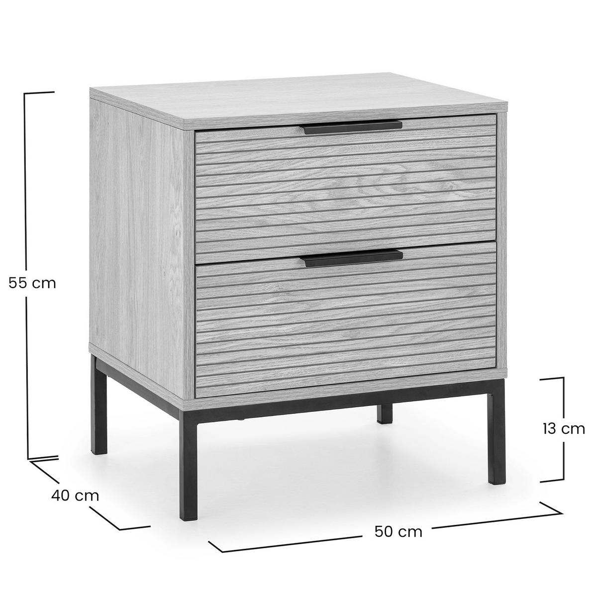 NACHTTISCH Monica 2 schubladen in Eichenfarbe - Honigeiche, Holzwerkstoff (50/55/40cm) - VS Venta-stock