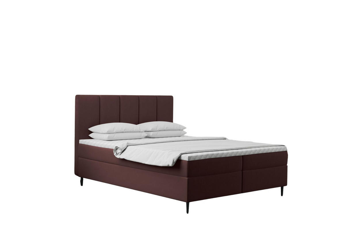 BOXBETT Mit Bettkasten Und Matratze POEL Violett 120x200 cm H3-Bonell - Mooreichefarben/Violett, Holz/Holzwerkstoff (120/200cm) - Kaiser Möbel