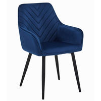 STUHL NEMI 1 Stück, Blau, Schwarz, mit Samtstoff gepolstert - Blau, Textil/Metall (54/84/61cm) - Komodee