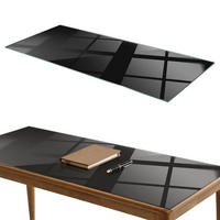 TISCHPLATTE 125x50 cm Farbe Schwarz, glatt - Schwarz, Glas (125/50/0.4cm) - TULUP