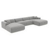 WOHNLANDSCHAFT Rastergewebe Hellgrau 356cm - Hellgrau/Grau, Textil (356/73/166cm) - Sia Home