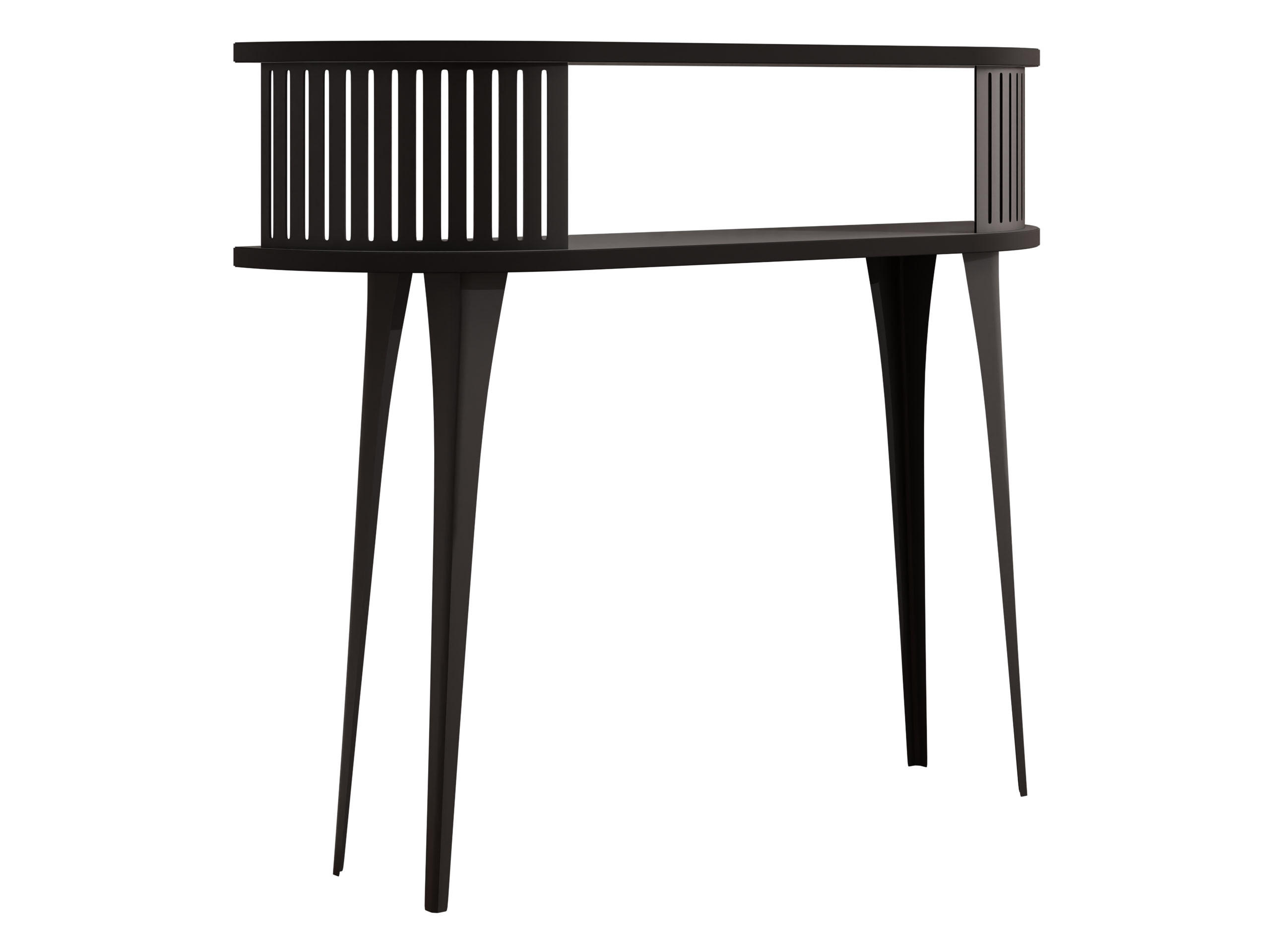 KONSOLENTISCH Roenni Oval - Schwarz, Holzwerkstoff/Metall (100/25/86cm) - MIRJAN24