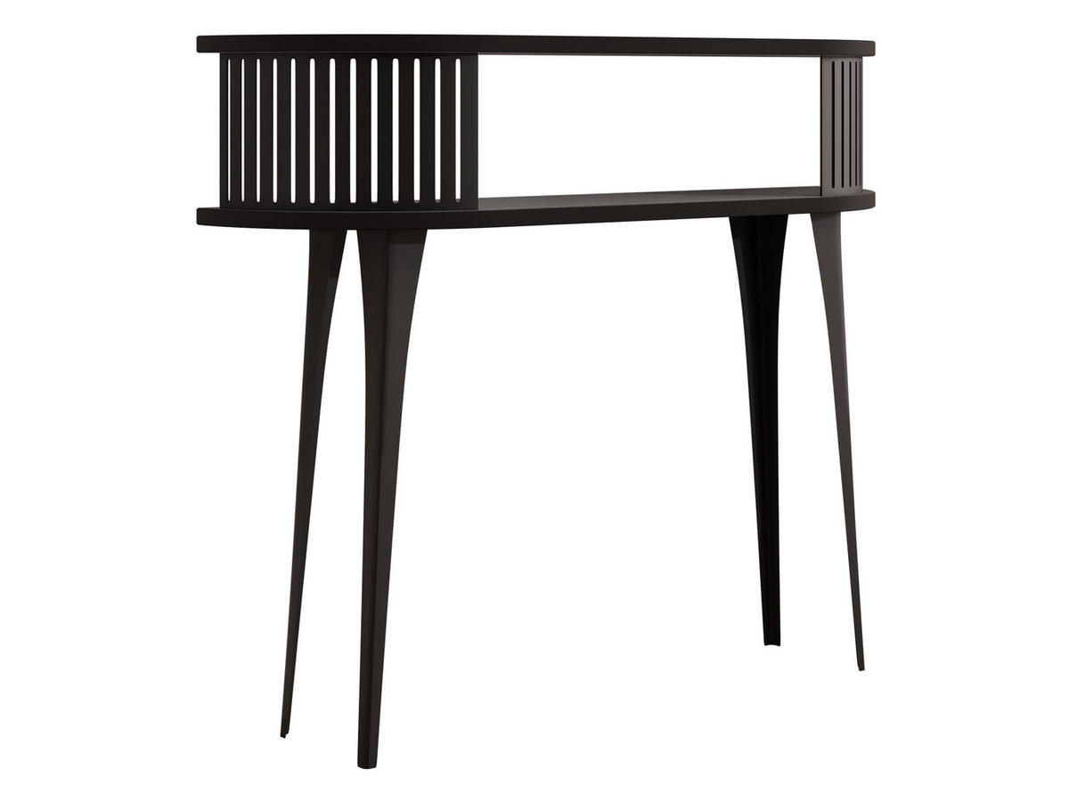 KONSOLENTISCH Roenni Oval - Schwarz, Holzwerkstoff/Metall (100/25/86cm) - MIRJAN24