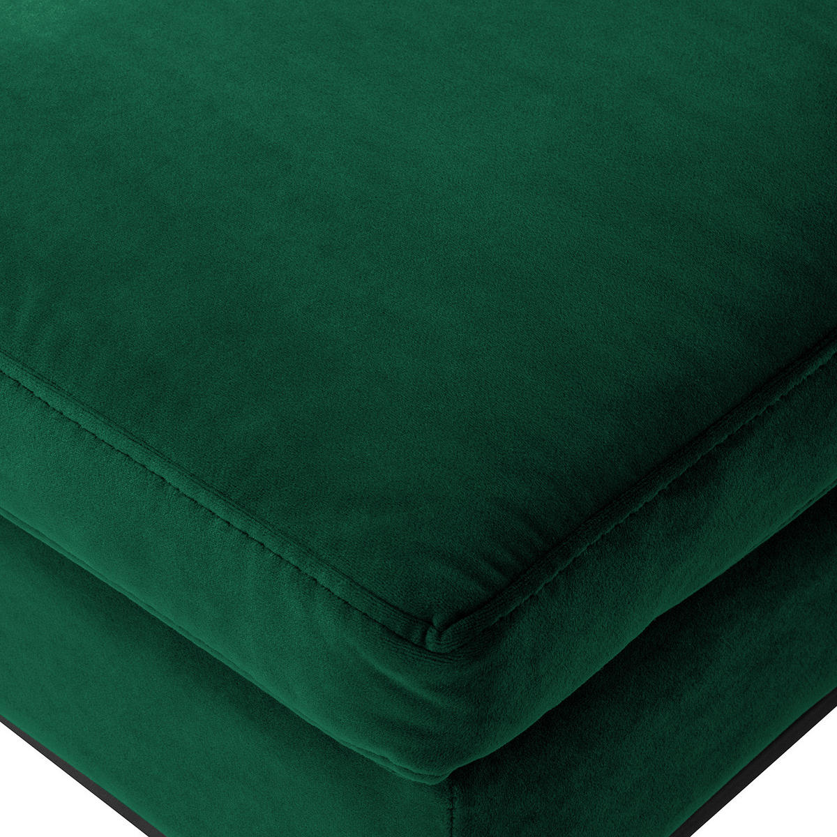 POLSTERHOCKER - Chromfarben/Dunkelgrün, Textil/Metall (108/40/69cm) - home24