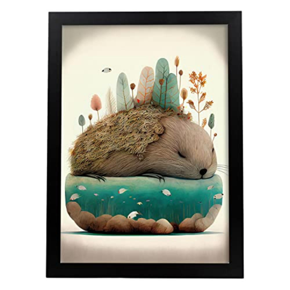 POSTER Biber Im Präzisionsstil. A4 Rahmenlos - Klar, Papier (29.7/5/21cm) - Nacnic