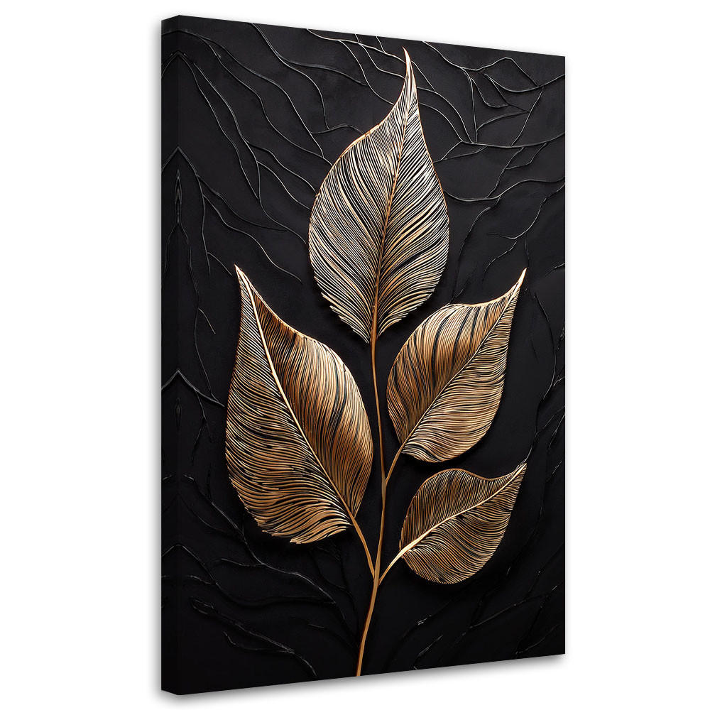LEINWANDBILD Hinterlässt Glamour-Minimalismus 40x60cm - Grau, Textil (40/60cm) - Feeby