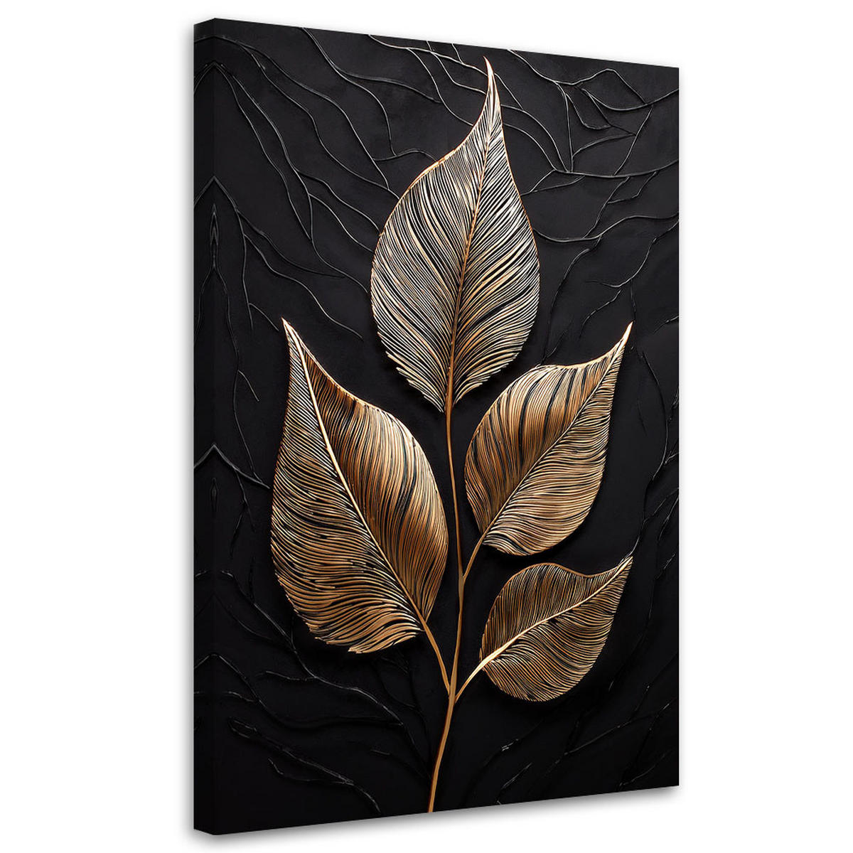 LEINWANDBILD Hinterlässt Glamour-Minimalismus 40x60cm - Grau, Textil (40/60cm) - Feeby