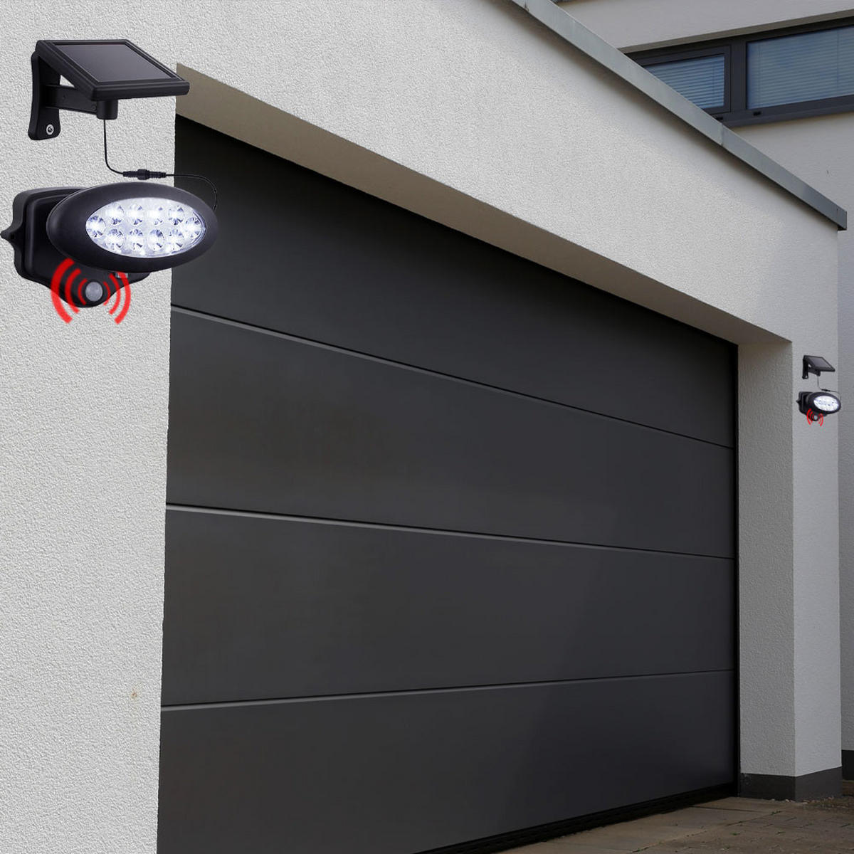 LED STRAHLER Solar Anthrazit Kunststoff - Anthrazit, Kunststoff (17/17/11.3cm) - Globo Lighting