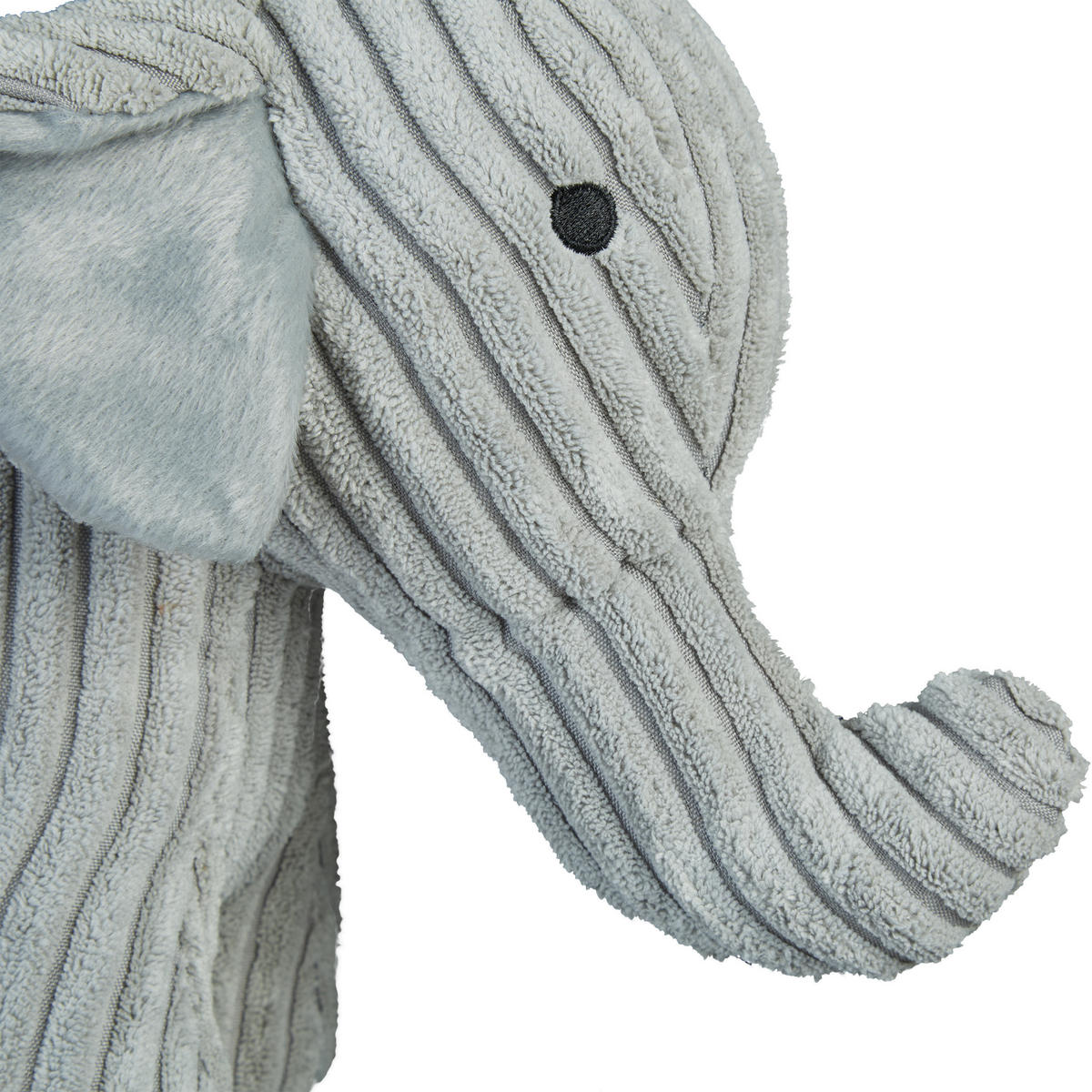 DÖRRSTOPP Grå elefant tyg sandfylld 22x14x38 cm - Grå, Textil/Naturmaterial (14/38cm) - Relaxdays