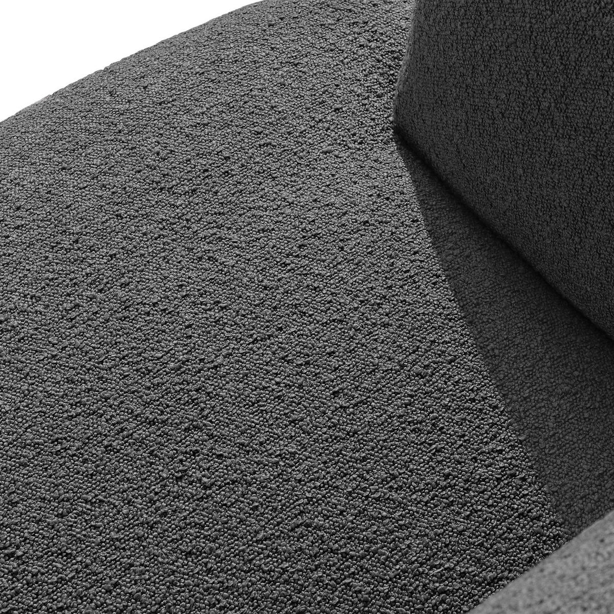 ECKSOFA RECHTS VIRA, Dunkelgrau, Bouclé - Dunkelgrau/Schwarz, Holz/Holzwerkstoff (300/160cm) - KONSIMO®