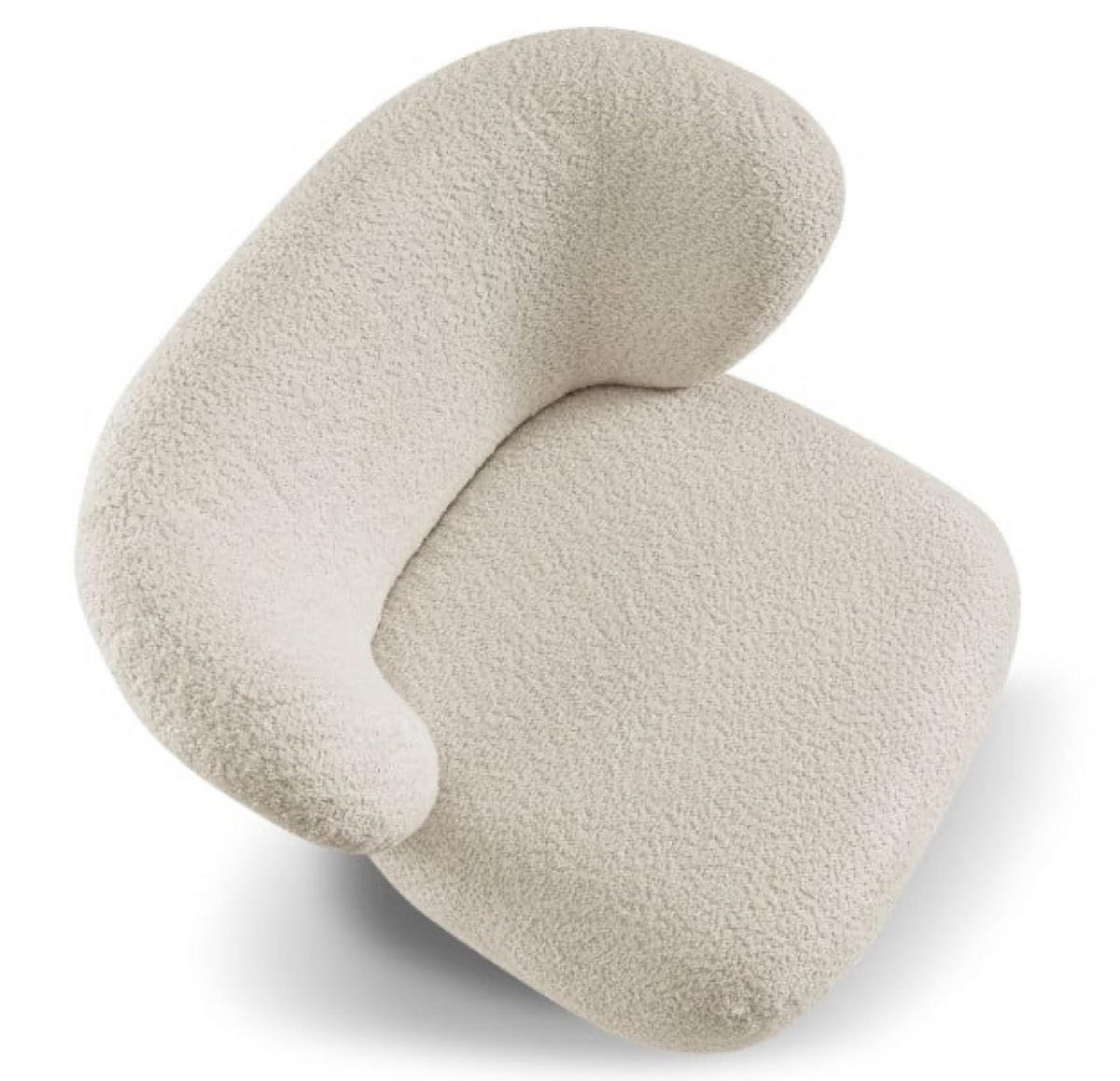 SESSEL Creme EVA Breites Rückenlehne Bouclé - Ecru, Textil (82/74/74cm) - Sepro Meble