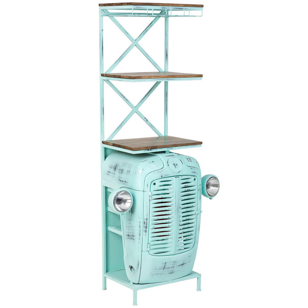 WEINREGAL, blau, 84x40x185cm - Blau, Metall (84/185/40cm) - Wanderlust